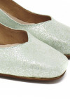 Pomares - Zapato salón verde con brillante para mujer