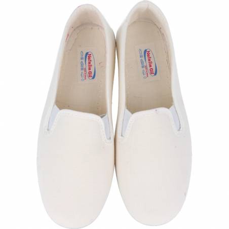 Natalia - Zapatillas de Mujer Elásticos Blanco