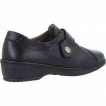 Notton - Zapato Mujer Velcro Botón Piel Negro