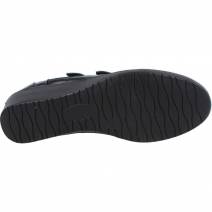 Amarpies - Zapato Confort Cuña Velcros Reptil Charol Negro